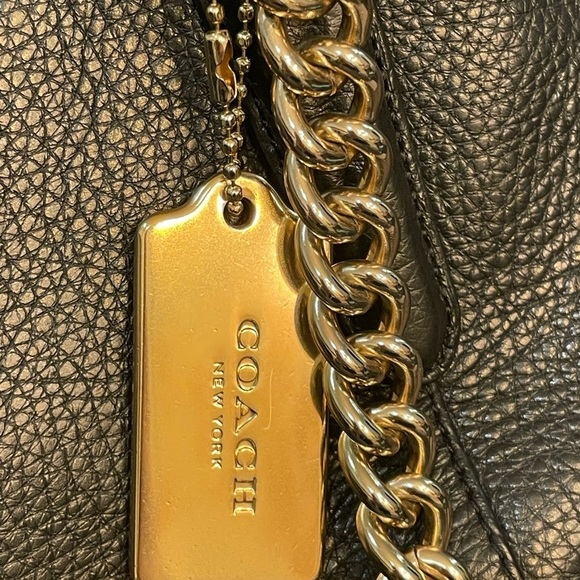 Coach Ava pebble leather gold chain tote - Picture 8 of 11